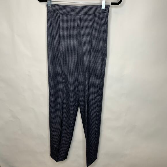 Casual Corner Blue Gray Houndstooth Wool Trousers XS 26" waist - Picture 2 of 7